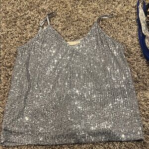 Millibon Silver Sequin Camisole Tank Top